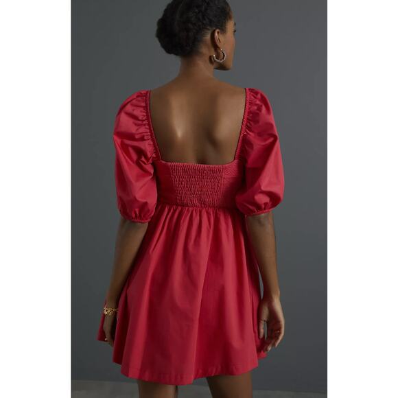 NWT Anthropologie Puff-Sleeve Sweetheart Mini Dress - Small - Picture 3 of 6